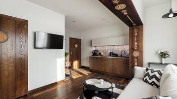 Lejlighed - balkon | Skrivebord, arbejdsområde til bærbare computere, gratis Wi-Fi