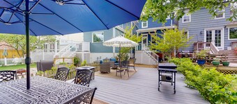 Dog-friendly house with yard, deck, firepit, washer/dryer & AC - near golf