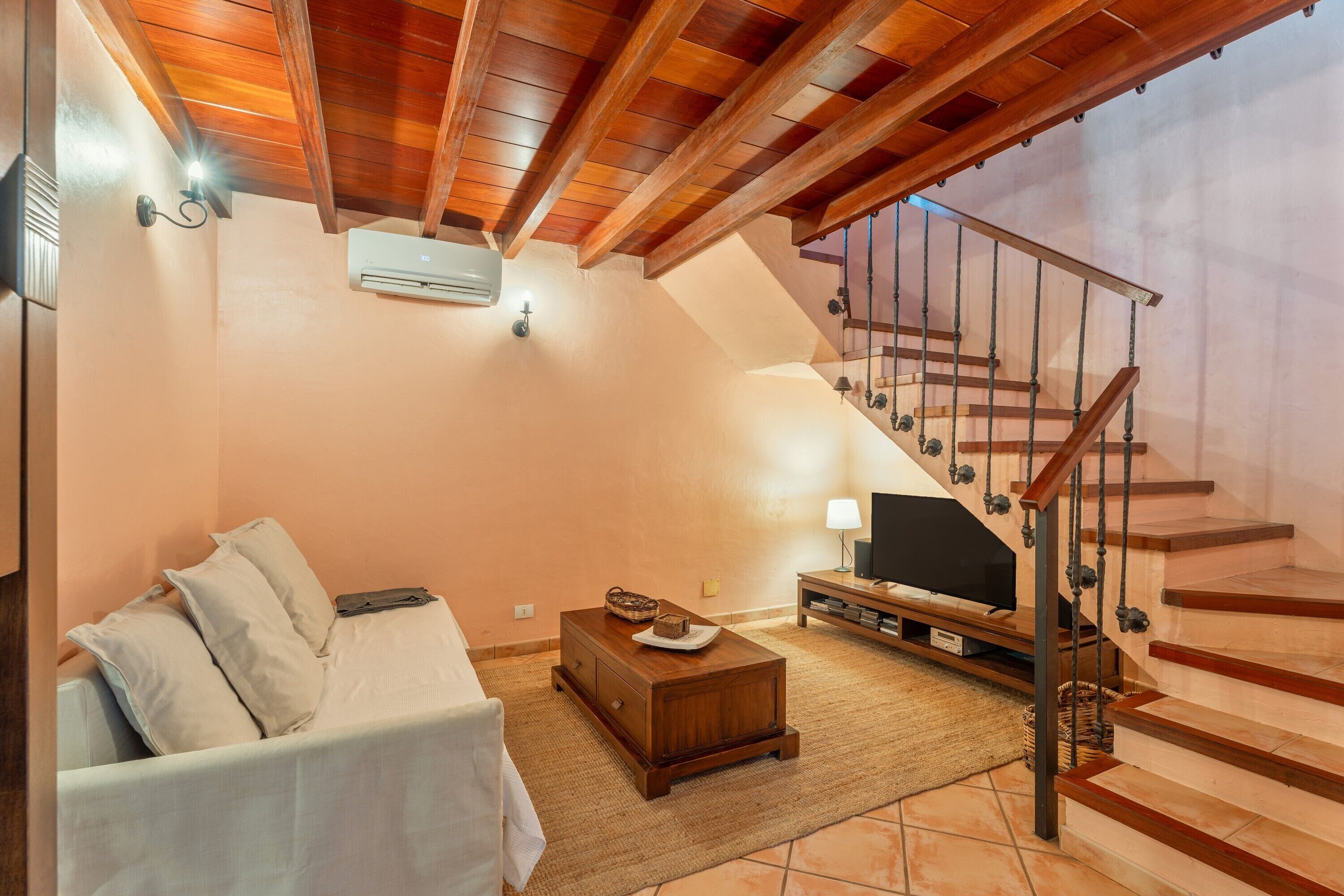 TV, DVD player, stereo