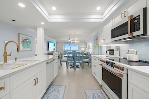 Fridge, microwave, oven, stovetop - White Sands #15 A stunning Beach Front 2 bedroom, 2 bathroom condo. (Sanibel)