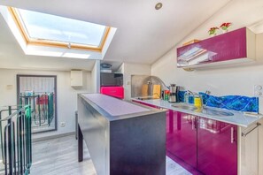 Private kitchen - Superb Apartment with Terrace and View of the Loire Confluence (Bouchemaine)
