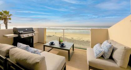 STR-00640L | TOT: 605141<br>Step into your seaside sanctuary in this stunning upper-level oceanfront condo in Mission Beach. Spanning approximately 1,400 square feet, this bright and airy retreat features three bedrooms and three full bathrooms, prov