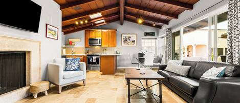 Televisión, chimenea