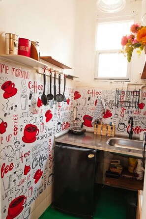 Private kitchen - Apartment with washing machine ideal for teleworking near Puerto Madero Buquebus and Luna Park (Buenos Aires)