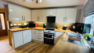 Fridge, microwave, oven, toaster