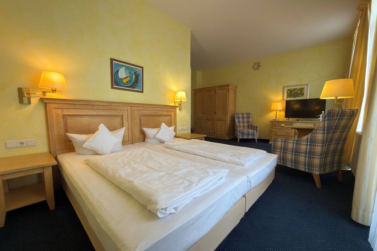 Standard Double Room | Meja, ruang kerja komputer riba, seterika/papan seterika, Wi-fi percuma