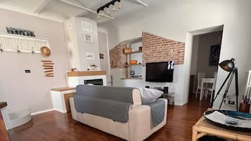 Televisión, chimenea