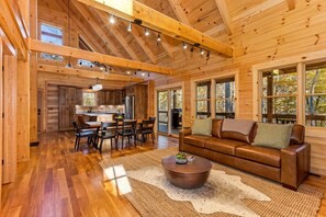 TV, fireplace - New build cabin Hocking Hills | Hot tub| Sleeps 10 (Logan)
