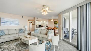 Condo, 1 King Bed with Sofa bed (SeaSpray West 303-Gulf Front) | Living area