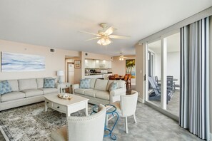 Condo, 1 King Bed with Sofa bed (SeaSpray West 303-Gulf Front) | Living area - Seaspray West 303-gulf Front (Pensacola)