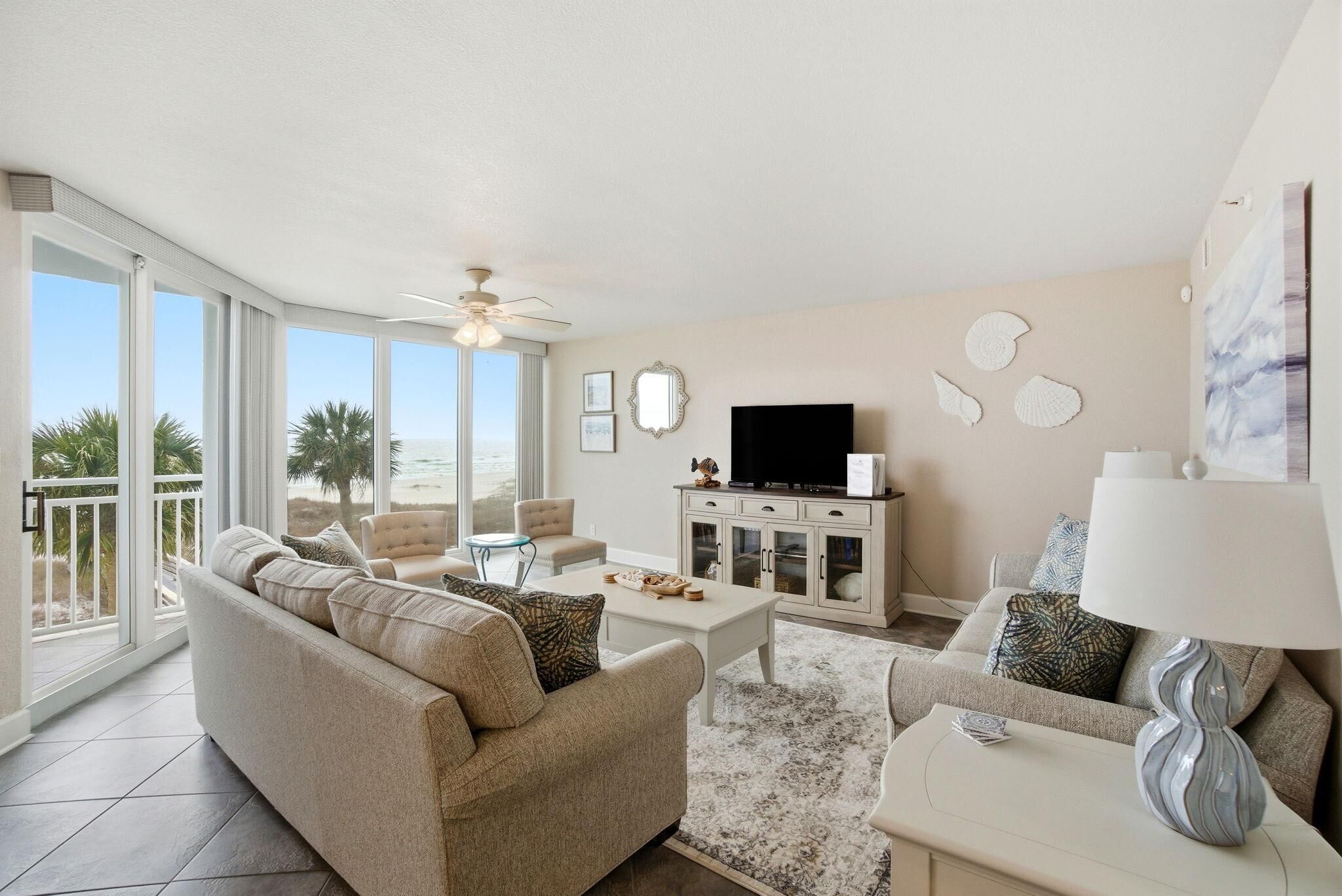 Condo, 1 King Bed with Sofa bed (SeaSpray West 303-Gulf Front) | Living area