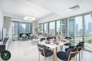 Luxury Apartment, Balcony, City View | In-room dining - Vogue | Downtown with Direct Access to Dubai Mall (Dubai)