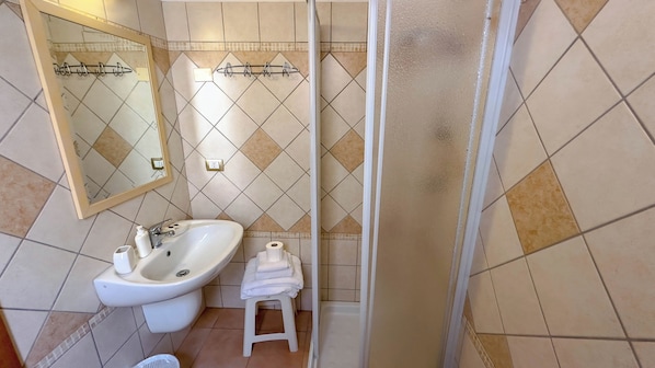 Ducha, secador de pelo, bidé y toallas