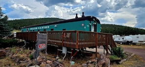 Unclassified image, 3 of 69, button - Railcar on Historic Route 66 (Williams)