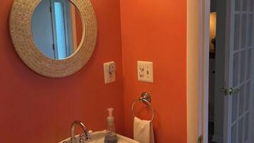 Shower, towels, soap, toilet paper