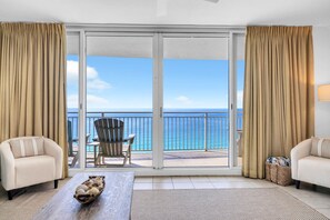 Condo, 1 King Bed with Sofa bed (Emerald Beach 1928) | Living area - Emerald Beach 1928 (Panama City Beach)