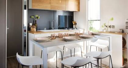 ZEcamping 3* toboggans dog friendly mobil-home BBQ 36m2 6 pers