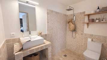 Ducha, secador de pelo, toallas