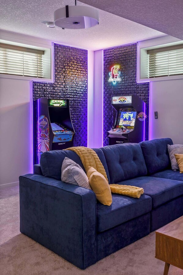 Interior - Arcade, Neon Lights, 70 min Banff , Local Coffee (Calgary)