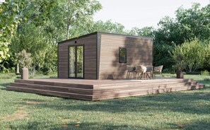 Terrace/patio - ZEcamping 4 étoiles animé piscine locatif TV BBQ clim 20m2 2 pers (Saint-Rome-de-Tarn)