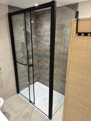 Ducha, secador de pelo y papel higiénico