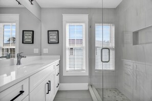 Shower, hair dryer, towels - "Gimme Shelter" Home Within 5 blocks to Beach! (Murrells Inlet)