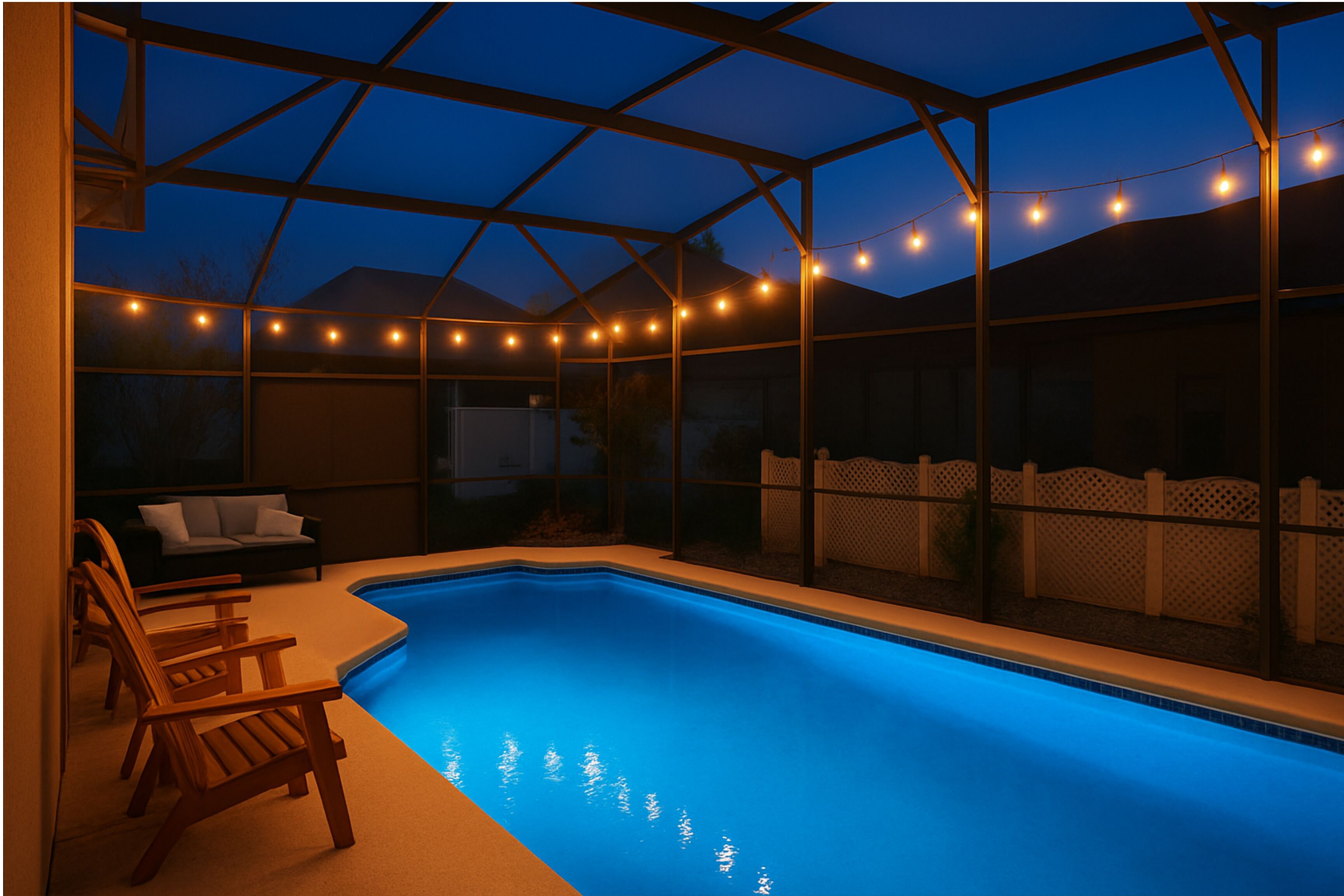 Piscine extérieure, piscine chauffée