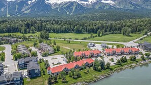 Aerial view - 1BR Suite with River & Mountain Views in Fernie (Fernie)