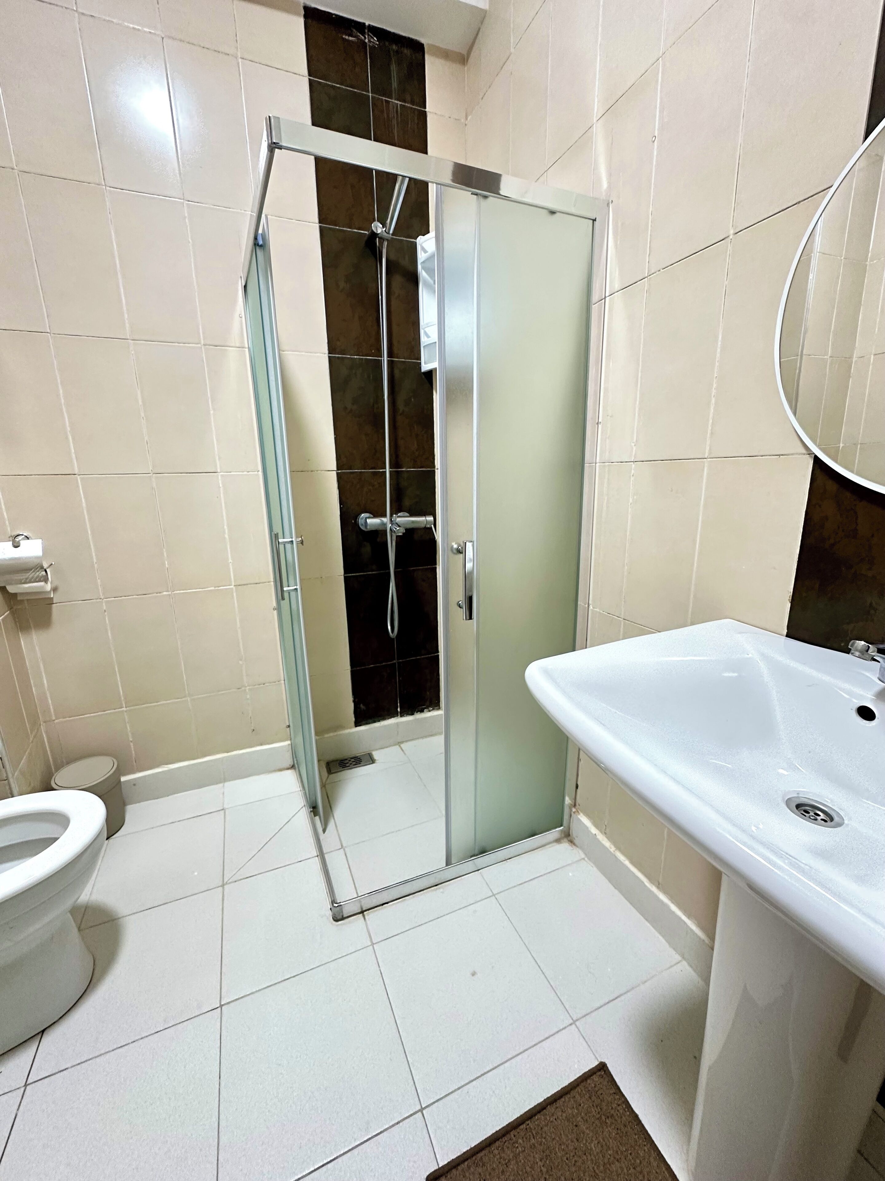 Dusche, Haartrockner, Bidet, Handtücher