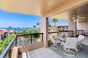 Condo, 1 Queen Bed with Sofa bed (Kona Pacific E734: Penthouse Corner, ) | Outdoor dining - Kona Pacific E734: Penthouse Corner, Ocean Views (Kailua-Kona)