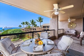 Condo, 1 Queen Bed with Sofa bed (Kona Pacific E734: Penthouse Corner, ) | Outdoor dining - Kona Pacific E734: Penthouse Corner, Ocean Views (Kailua-Kona)