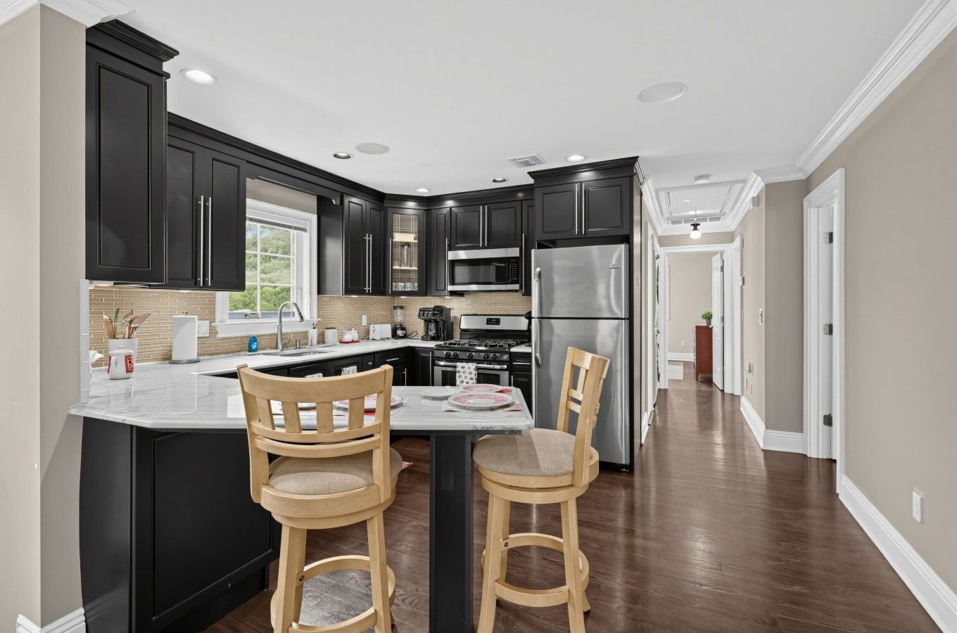 Kitchen | Stainless Steel Appliances | Breakfast Bar Seating