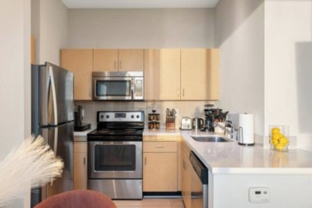 Kühlschrank, Mikrowelle, Ofen, Herdplatte