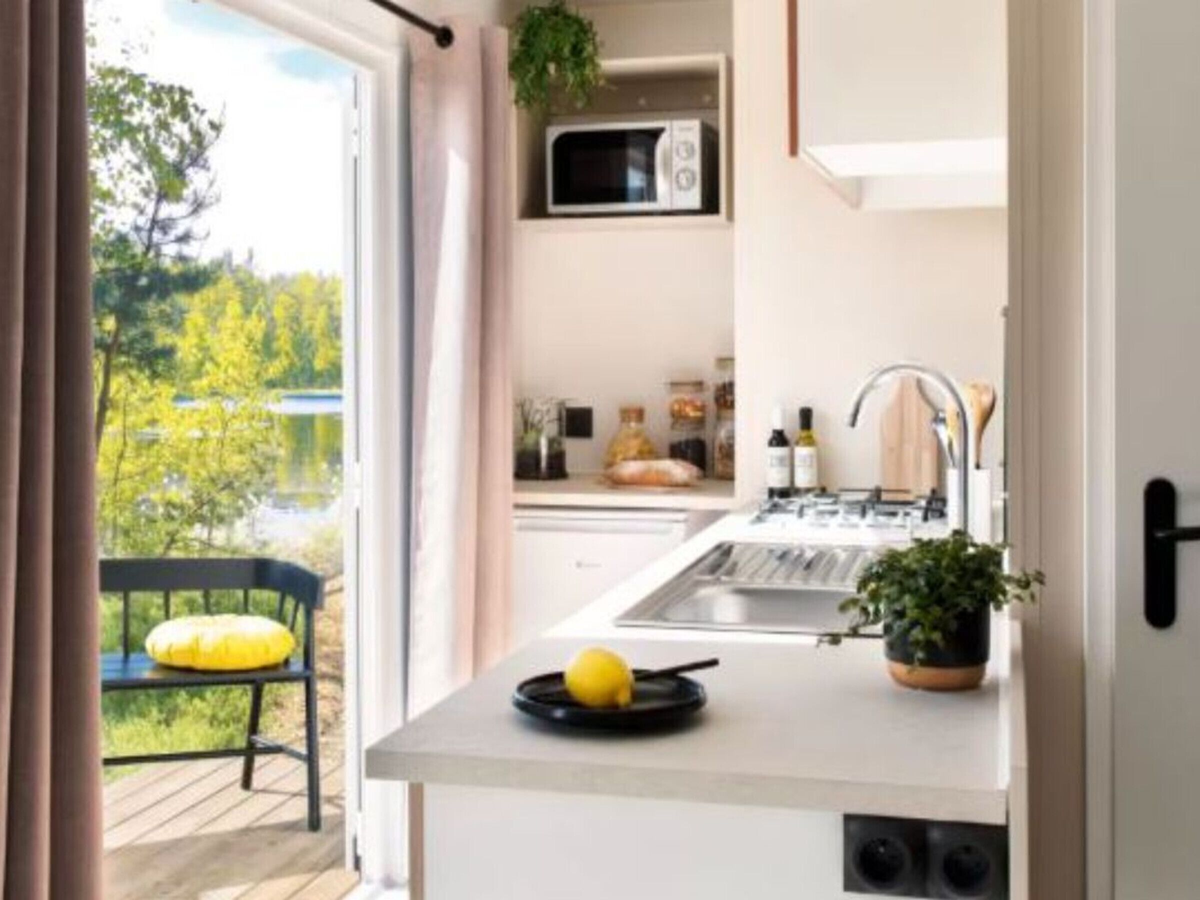 Fridge, microwave, coffee/tea maker