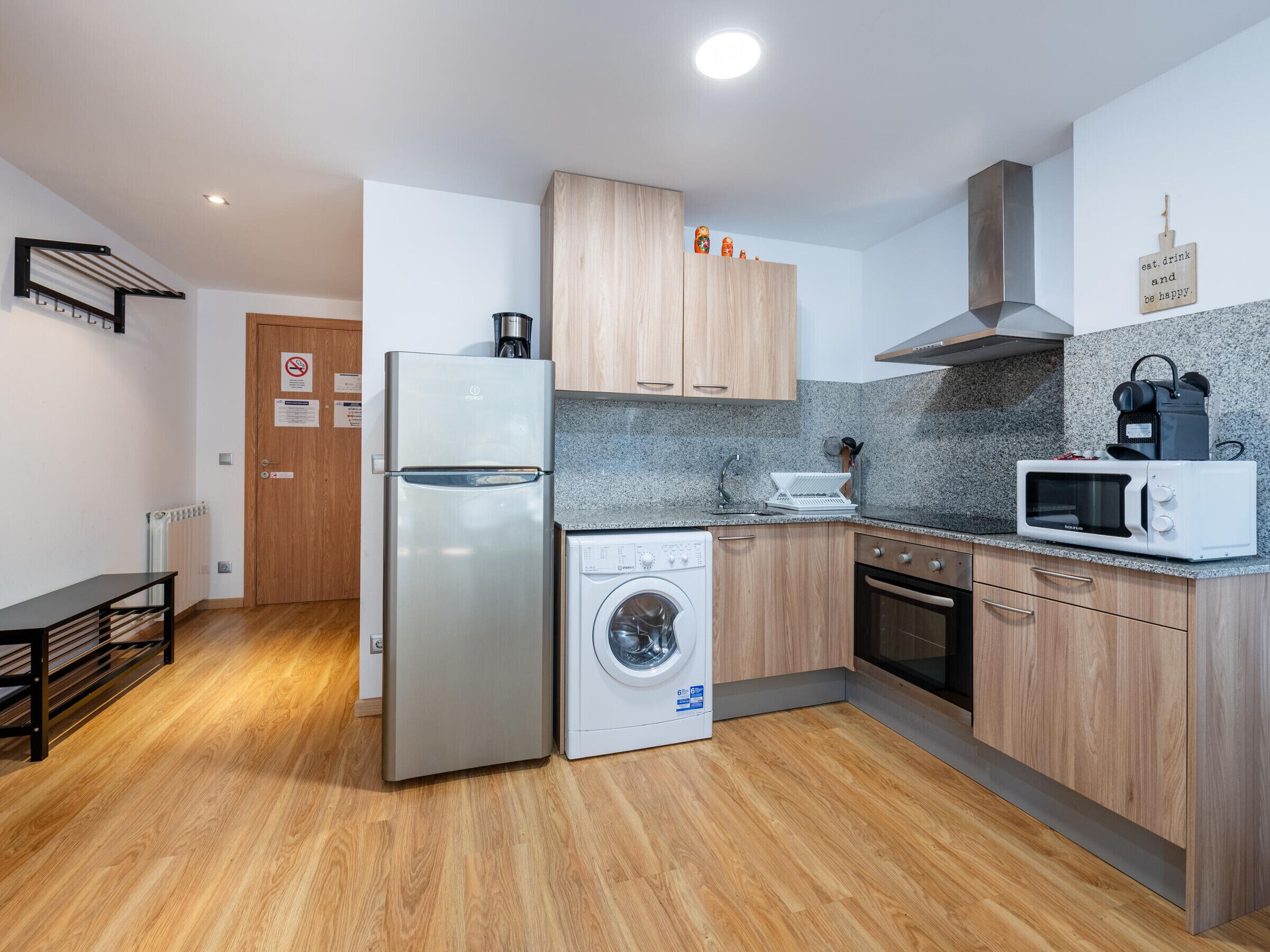 Microwave, oven, coffee/tea maker, toaster