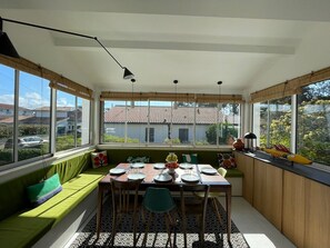 Dining - Renovated apartment, AC, parking - 8 guests (Capbreton)