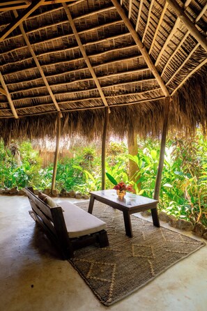 Standard Twin Room, Garden View | Terrace/patio - El Valle lodge (samana)
