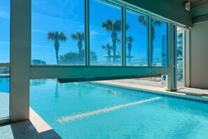 Indoor pool, a heated pool - Tradewinds 306 | Indoor, Outdoor Pools | Beachfront | My Beach Getaways (Orange Beach)