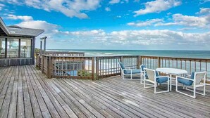 Outdoor dining - Direct Oceanfront Melbourne Beach House w/ Large Private Balcony and Steps to Beach Access! 🌊 (Melbourne Beach)
