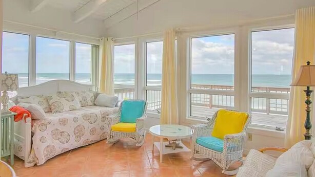 TV - Direct Oceanfront Melbourne Beach House w/ Large Private Balcony and Steps to Beach Access! 🌊 (Melbourne Beach)