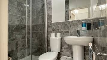 Douche, sèche-cheveux, serviettes fournies, papier toilette