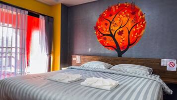 Family Double Room, Balcony | Desk, laptop workspace, blackout curtains, soundproofing