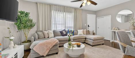 Smart TV, fireplace