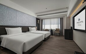 Chambre luxueuse avec lits jumeaux, 2 lits doubles, non-fumeur, vue sur la ville | Draps en coton égyptien, literie de qualité
