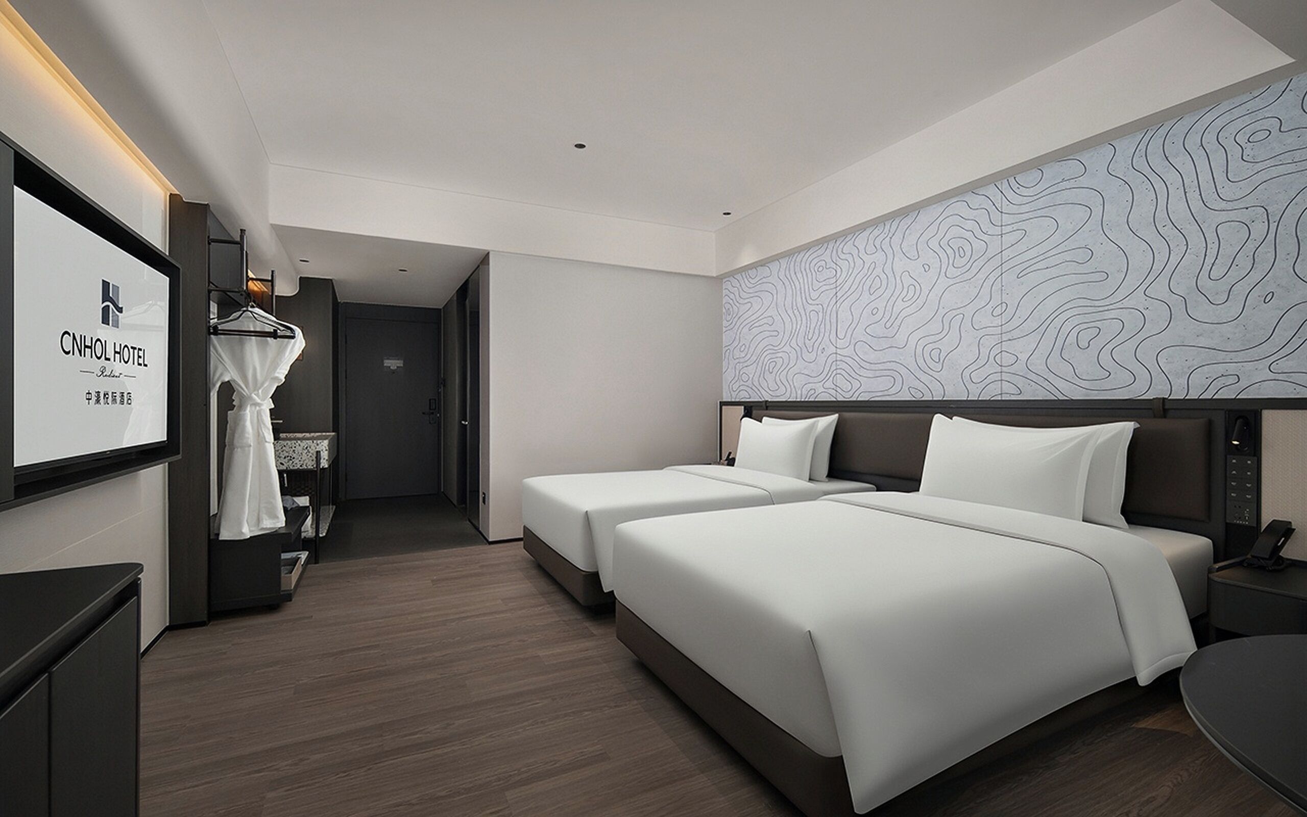 Phòng 2 giường đơn Cao cấp, quang cảnh thành phố | Bàn, khu vực làm việc phù hợp cho laptop, màn/rèm cản sáng 