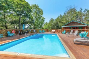 Pool - The Hawthorn on Table Rock Lake; 2 Bed/2Bath Log Cabin, Pool, Hot Tub & Dock (Shell Knob)