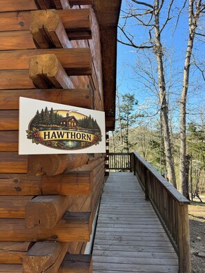 Exterior detail - The Hawthorn on Table Rock Lake; 2 Bed/2Bath Log Cabin, Pool, Hot Tub & Dock (Shell Knob)