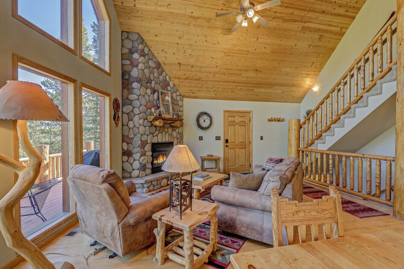 TV, fireplace, video games, DVD player