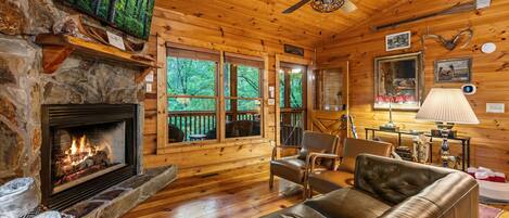 Smart TV, fireplace, video games