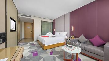 Romantic Double Room, City View | Desk, laptop workspace, blackout drapes, soundproofing